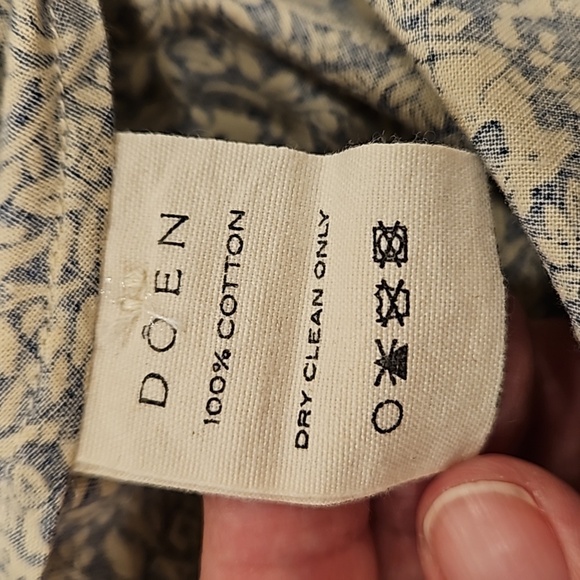 💕DOEN💕 O'Keeffe Top ~ Cream Blue Prancing Fawn Print Medium NWOT - Picture 13 of 14